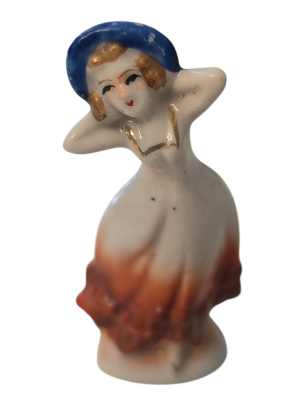 Vintage Art Deco Style Elegant Lady Occupied Japan Mini Figurine READ